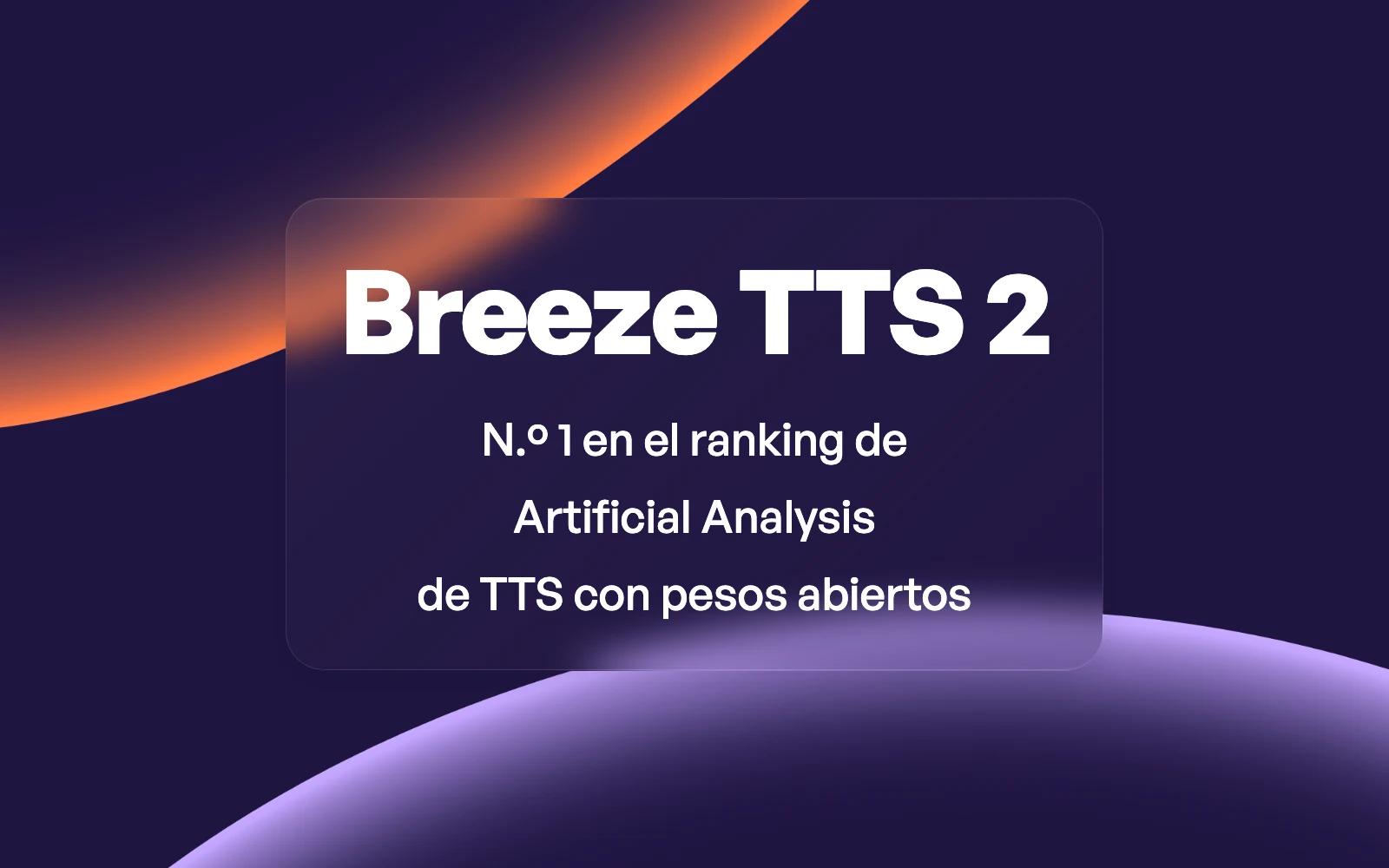 Breeze TTS 2: n.º 1 en el ranking de TTS con pesos abiertos de Artificial Analysis