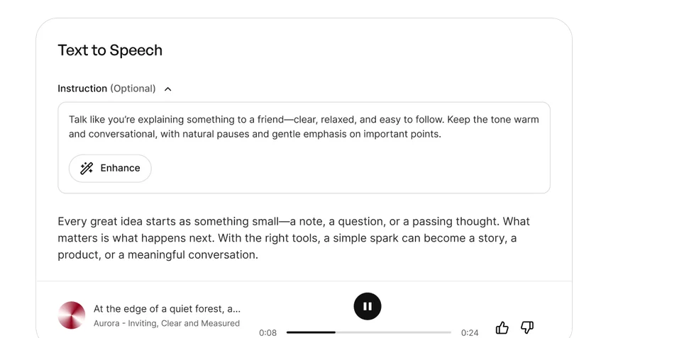 BreezeBlue Creator text-to-speech workspace