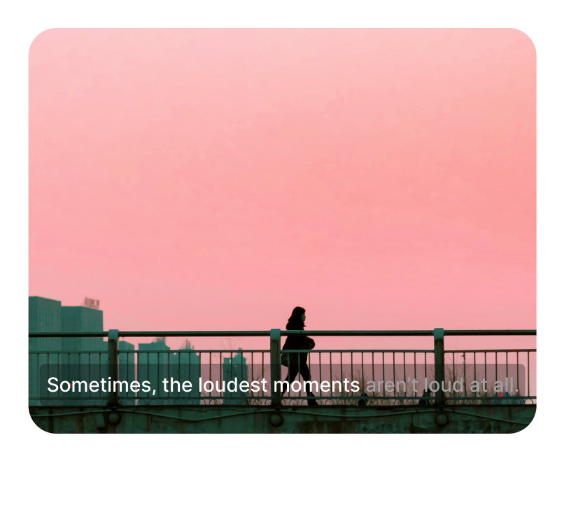 Video frame with a directed voiceover caption